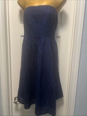 Old Navy Navy Eyelet Strapless Sundress ( Bin 7-015)